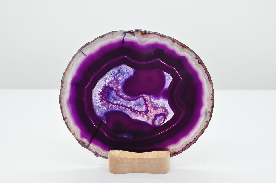 ACHÁT PLAT S DREVENÝM STOJANOM NA ČAJOVÉ SVIEČKY