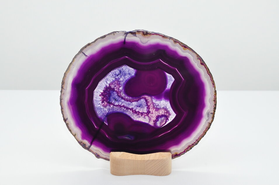 ACHÁT PLAT S DREVENÝM STOJANOM NA ČAJOVÉ SVIEČKY