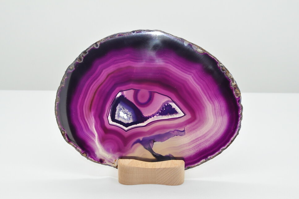 ACHÁT PLAT S DREVENÝM STOJANOM NA ČAJOVÉ SVIEČKY