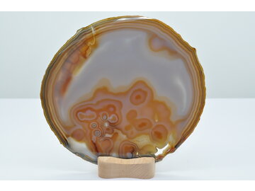 ACHÁT PLAT S DREVENÝM STOJANOM NA ČAJOVÉ SVIEČKY