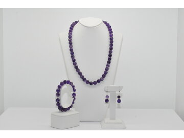NÁHRDELNÍK A NÁRAMOK AMETYST FAZETOVANÝ AA - Ag.925
