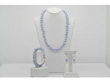 NÁHRDELNÍK A NÁRAMOK CHALCEDON FAZETOVANÝ Ag.925