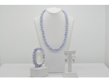 NÁHRDELNÍK A NÁRAMOK CHALCEDON FAZETOVANÝ Ag.925