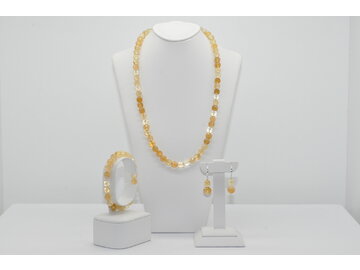 NÁHRDELNÍK A NÁRAMOK CITRÍN AA Ag.925 FAZETOVANÝ