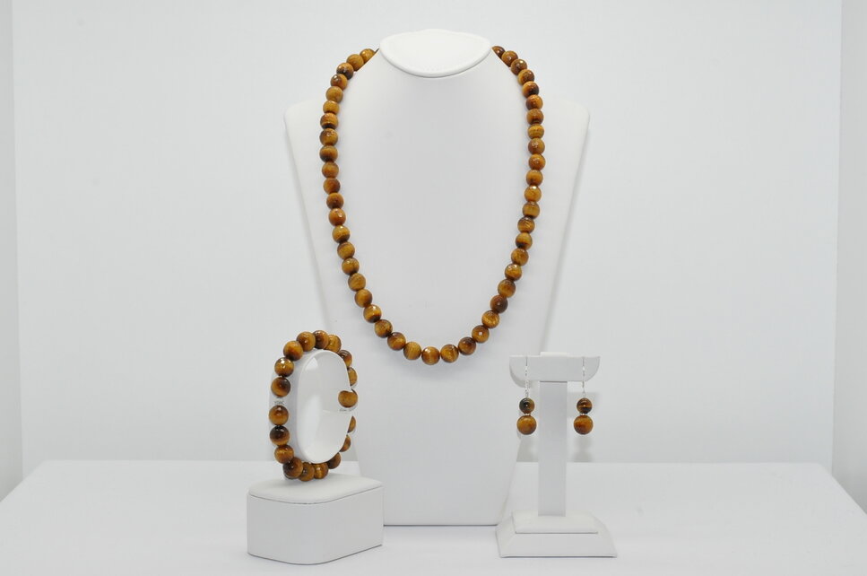 NÁHRDELNÍK A NÁRAMOK TIGRIE OKO Ag.925 FAZETOVANÝ