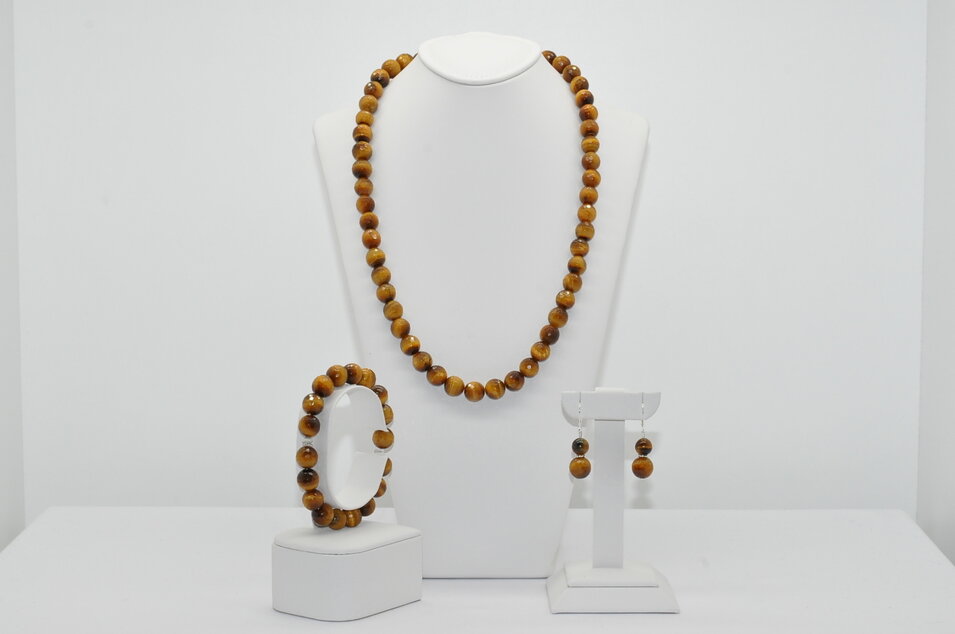 NÁHRDELNÍK A NÁRAMOK TIGRIE OKO Ag.925 FAZETOVANÝ