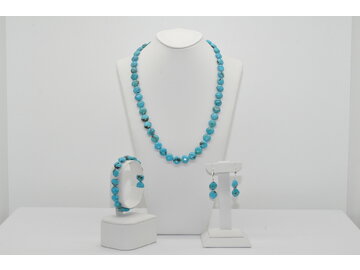 NÁHRDELNÍK A NÁRAMOK TYRKYSOVÝ DIAMANT AAA - Ag.925