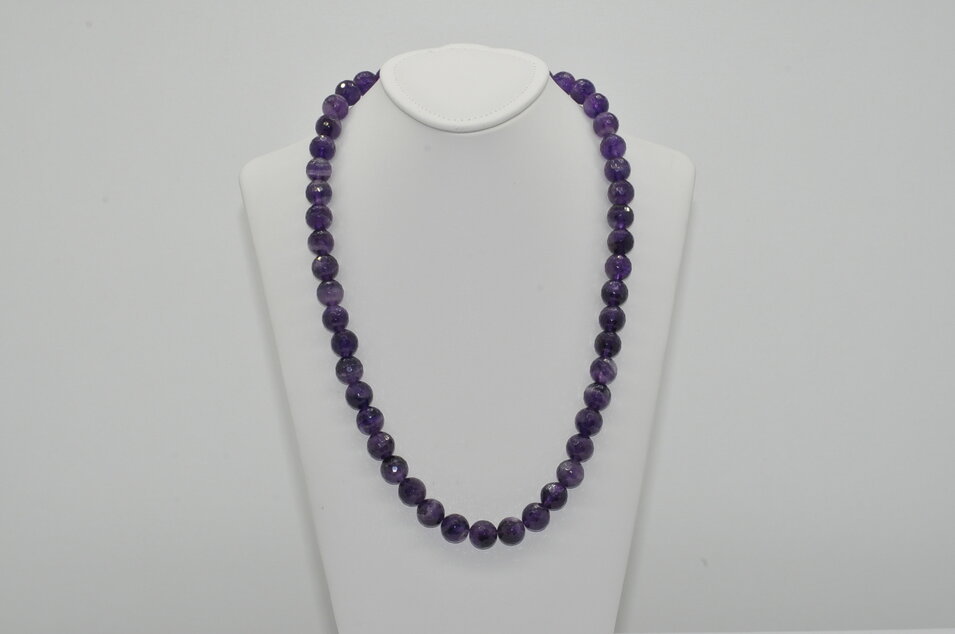 NÁHRDELNÍK AMETYST FAZETOVANÝ AA - Ag.925