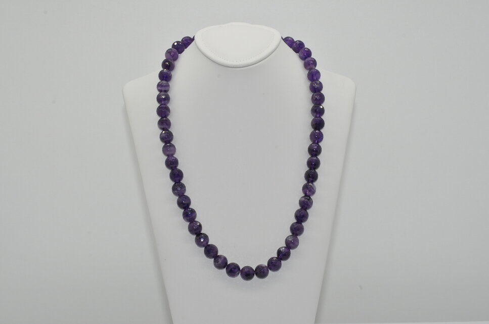 NÁHRDELNÍK AMETYST FAZETOVANÝ AA - Ag.925