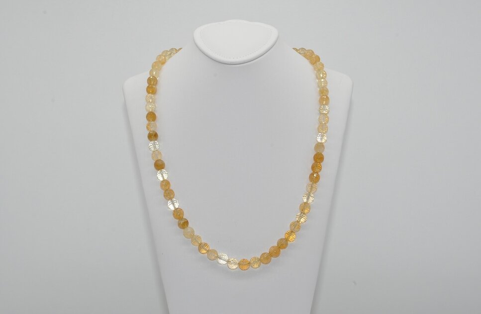 NÁHRDELNÍK CITRÍN AA Ag.925 FAZETOVANÝ